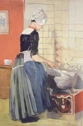 Dutch Girl Cooking, från LEstampe Moderne, publicerade Paris 1897-99